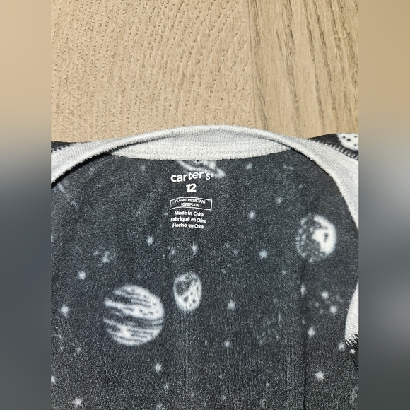 Bundle 5/$20. Carter's Black Space Print One-piece Pajamas - Picture 3 of 3